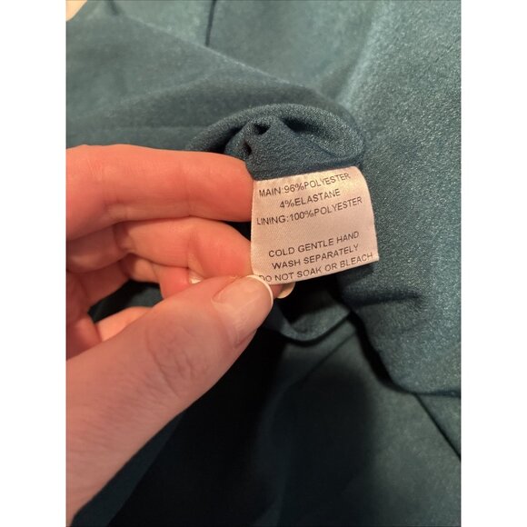 Tazga Australia Solid Dark Teal Blue Satin Slip Tank Long Dress Small - Picture 4 of 4